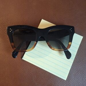 CELINE PARIS CL4004IN Cateye Square Polarized Sunglasses | Black Tort